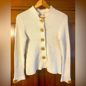 Banana Republic Button Down Cardigan, Cream Color, Size M